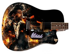 The Weeknd Signed Custom Graphics Photo Guitar ACOA