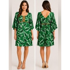 Anthropologie Vanessa Virginia Whimsical Print Leaf Musa Dress Size 2