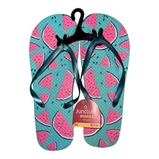 Juncture Flip Flops Teal Watermelons Women's Size 7/8 Medium Sandals NWT
