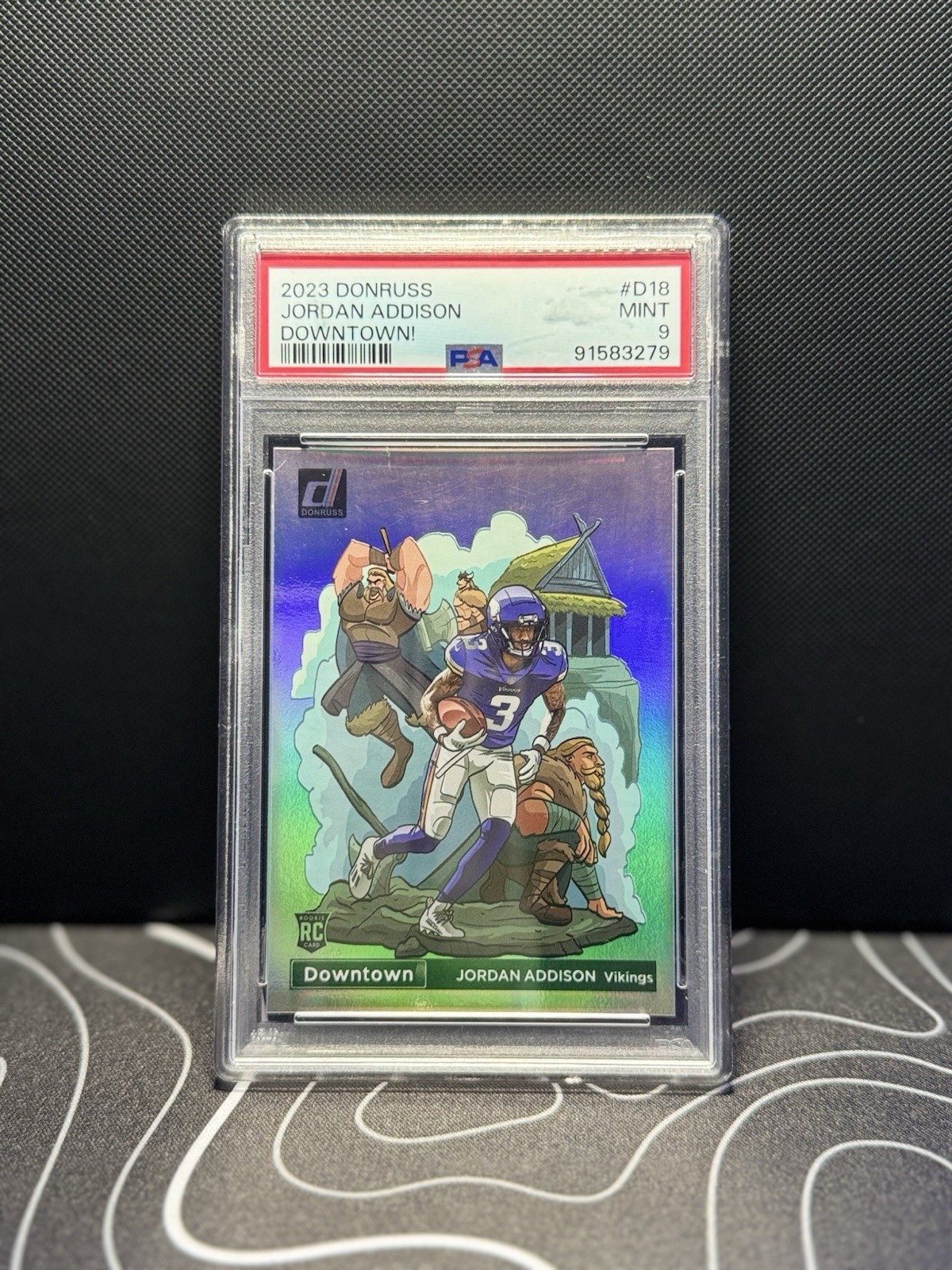 2023 Panini Donruss Optic Downtown Jordan Addison #D-18 (RC) PSA9