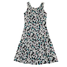 Talbots Fit & Flare Dress A-Line Womens 6 Multicolor Floral Sleeveless Cotton