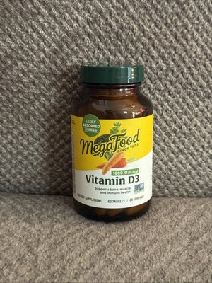 Vitamin D3 60 Tabs 1000 IU by MegaFood - 06/27 FRESH!