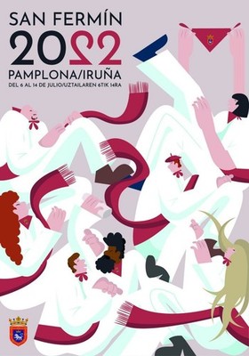 2022 Pamplona San Fermin poster - Authentic - Original - Made in Spain