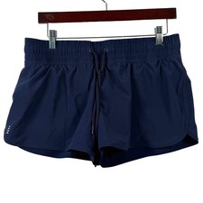 Lands' End Womens 8 Board Shorts Navy Blue Drawstring Liner 466550 Swim Trunks