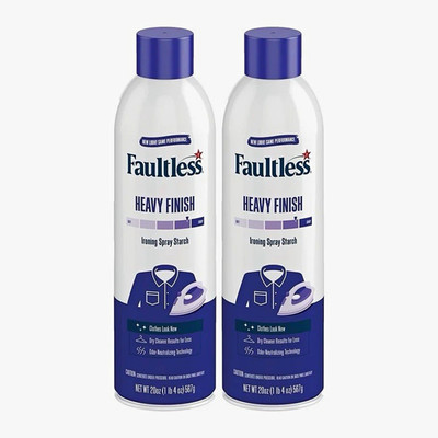 Faultless Heavy Finish Ironing Spray Starch Odor Neutralizing 20 oz 2 Pack