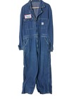 Vtg POINTER Denim Coveralls C46 L 28Zips Front To Chest Triumph Motorcycle patch