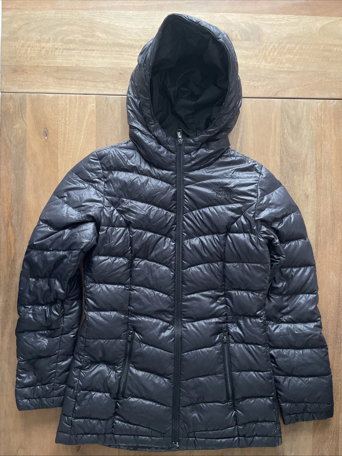 The North Face Loralei Jacket Womens Size XS Black Puffer Hooded Goose Down