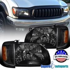 Fit 2001-2004 Toyota Tacoma Headlights Corner Signal Lamp Black 01-04 Left+Right