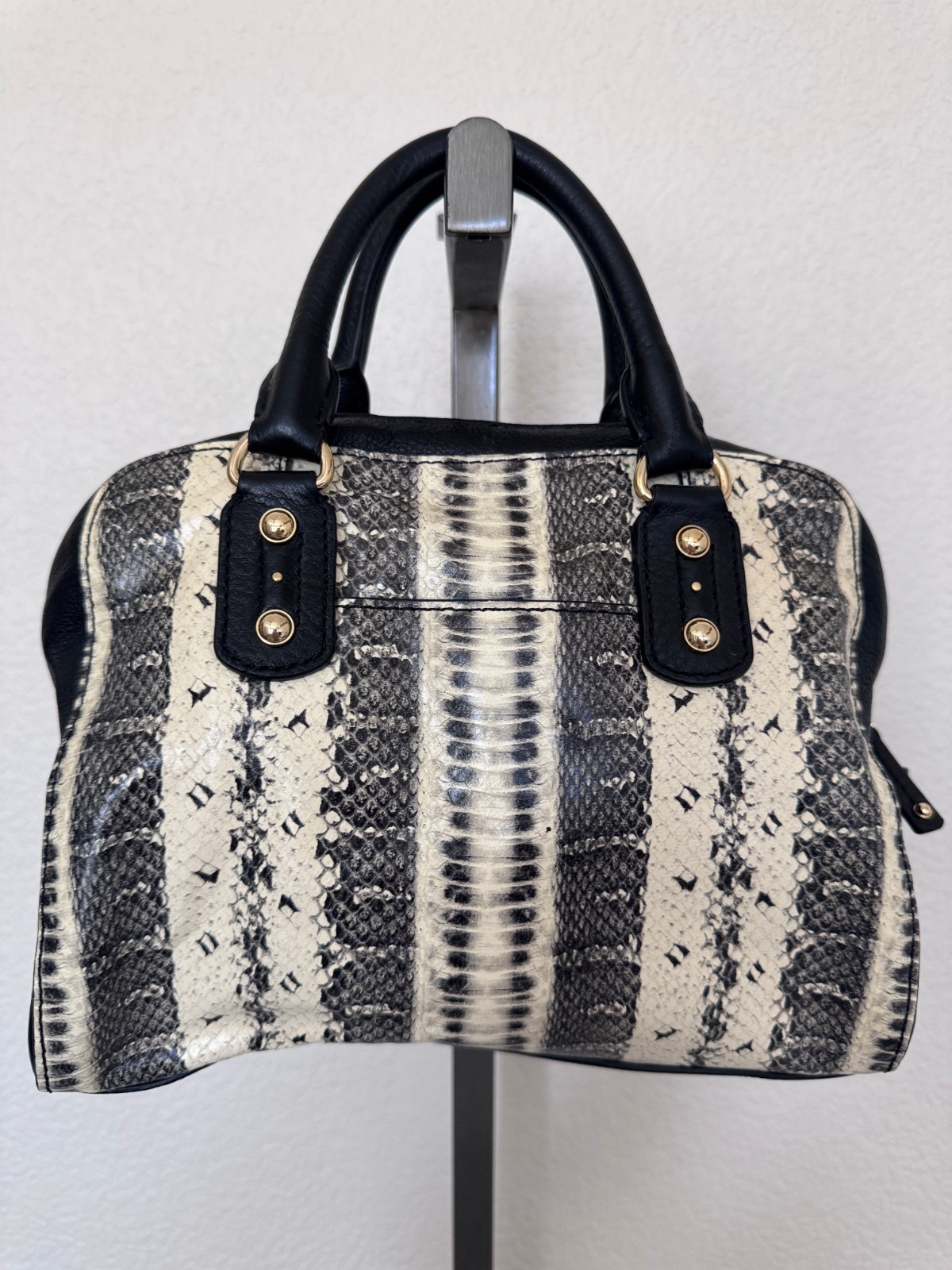 Michael Kors Satchel Silver Gray Python Snakeskin… - image 2