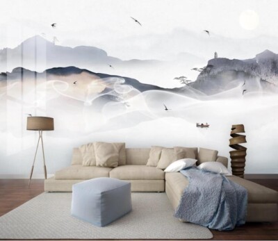 3D Mountain Range G9537 Wallpaper Wall Murals Removable Self-adhesive Honey