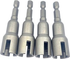 4Pcs Power Wing Nut Driver Set Wing Drill Bit Socket Wrench Tool Set 1/4" Hex