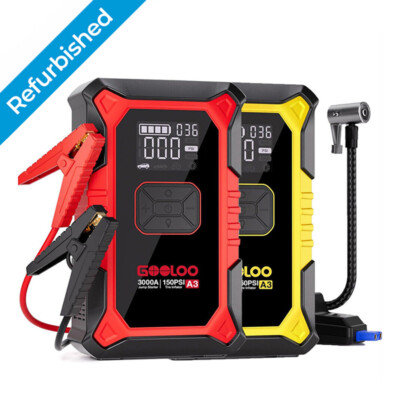 GOOLOO A3 Car Jump Starter with Air Compressor 3000A 150PSI Portable Car Battery