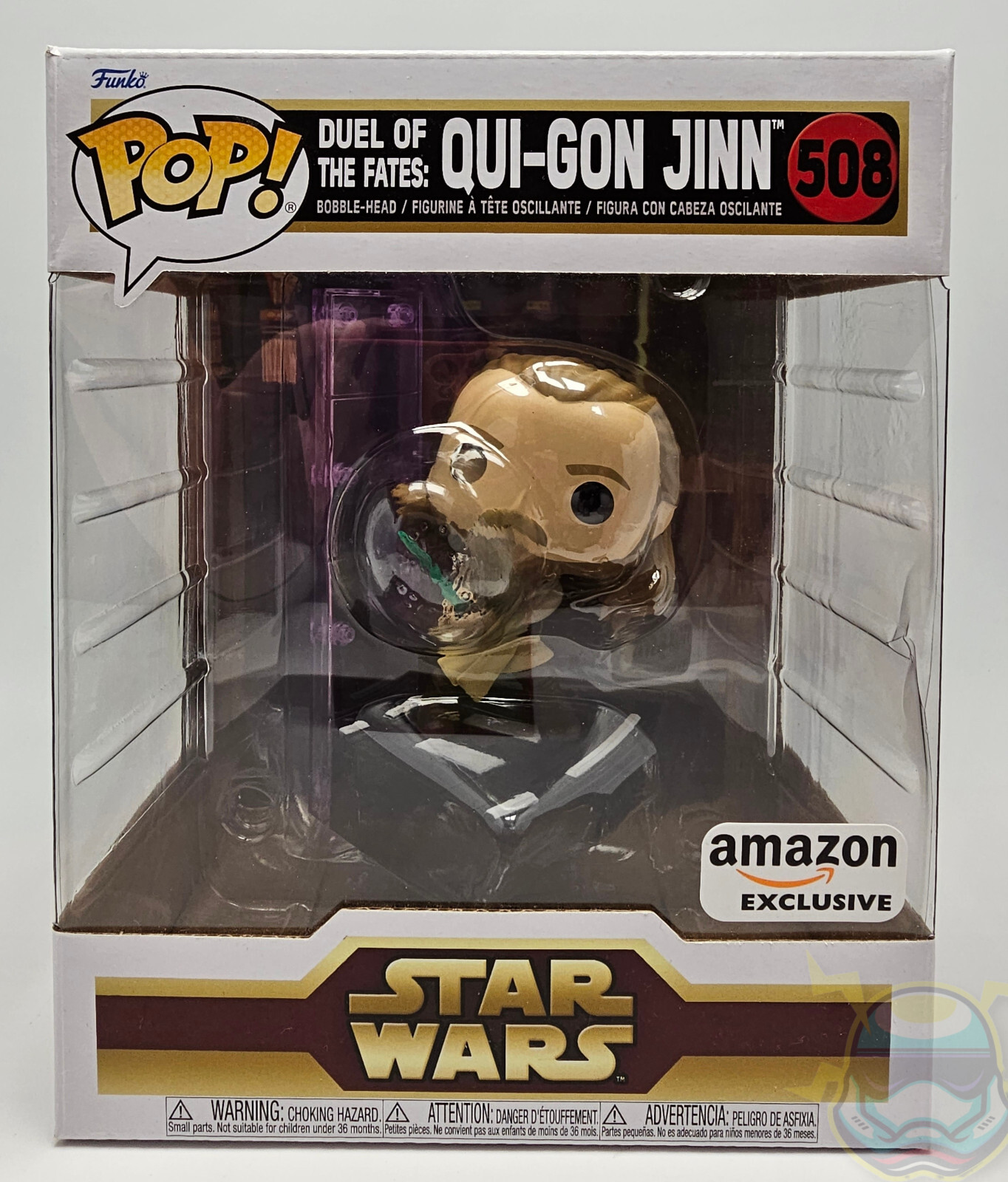 Figura De Bobble Funko Pop Star Wars Qui-Gon Jinn #508 Exclusiva De Amazon 6 Pulgadas Nueva
