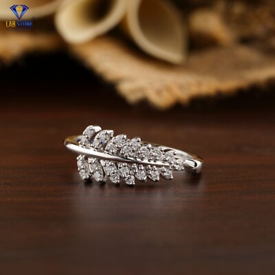 0.21 TCW Round Brilliant Cut Labgrown Diamond Ring 18k White Gold LabStone
