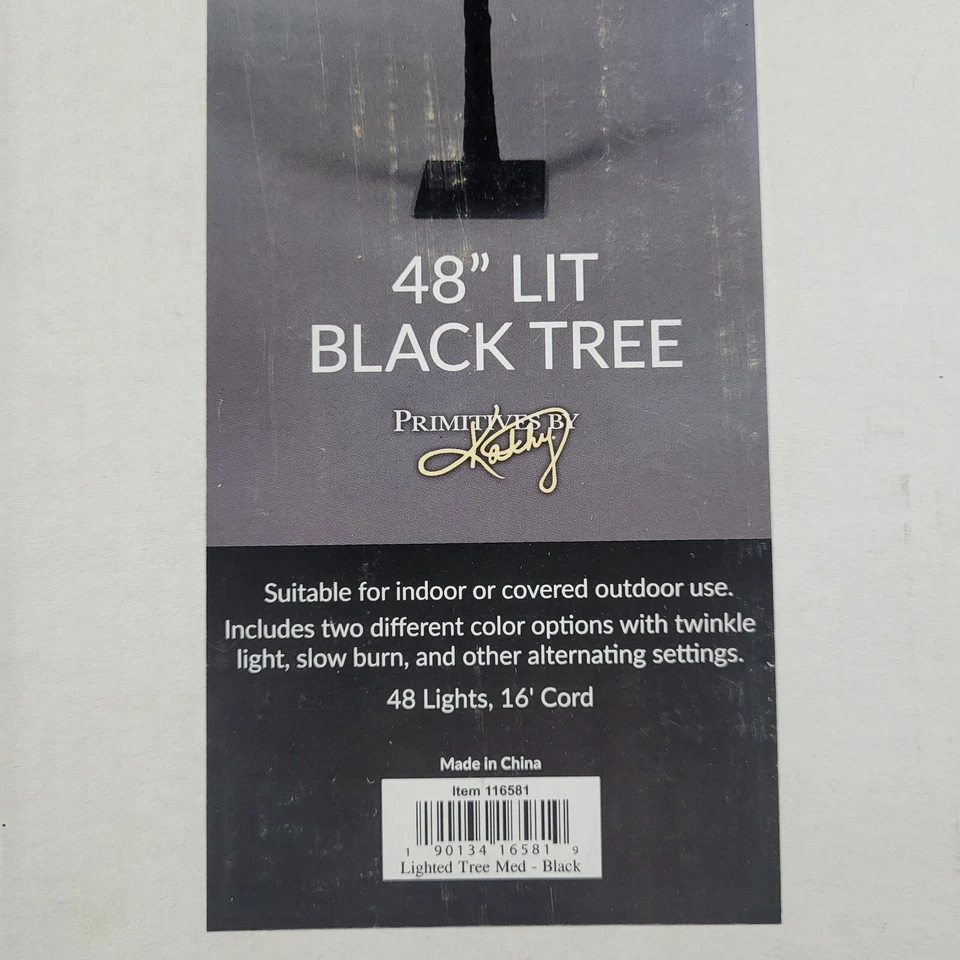 Primitives By Kathy Halloween Iluminado Espeluznante Negro Brillo Árbol Foto 2 de 3