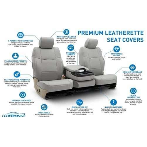 Coverking заказные чехлы на сиденья премиум-класса из искусственной кожи - выберите цвет и ряды - Изображение 2 из 4