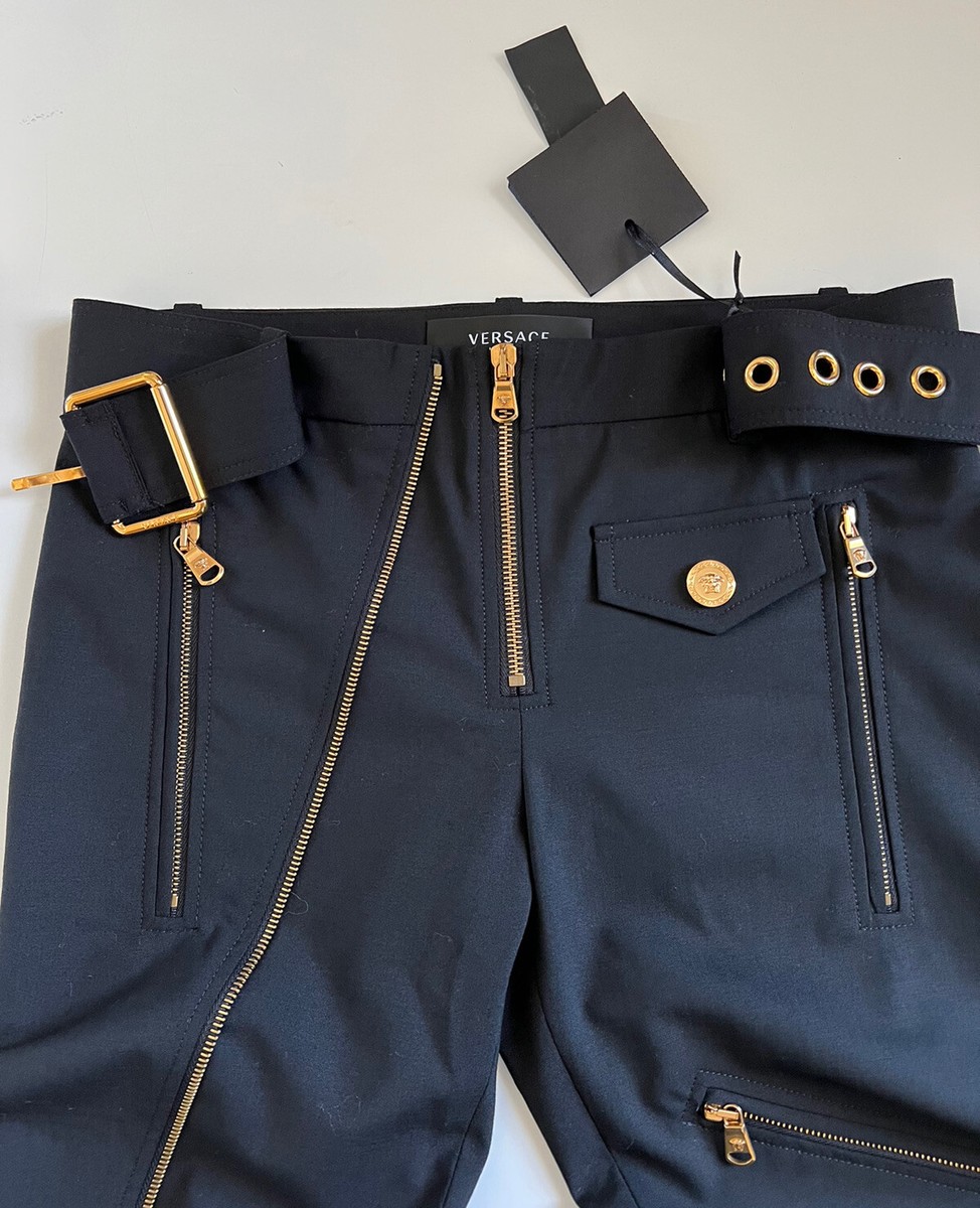 【関税＆送料込み】Versace Wool Tailored Trousers Versace virgin-wool Tailored Trousers | Black | FARFETCH JO