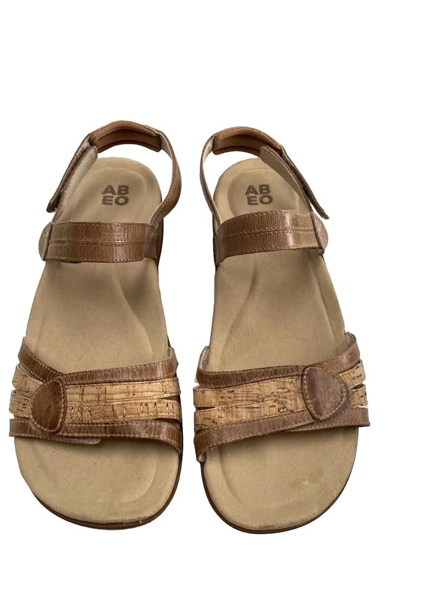 Abeo Biosystem Brynn Neutral Sandals Womens Size 9.5N Tan Comfort Shoes Non Slip
