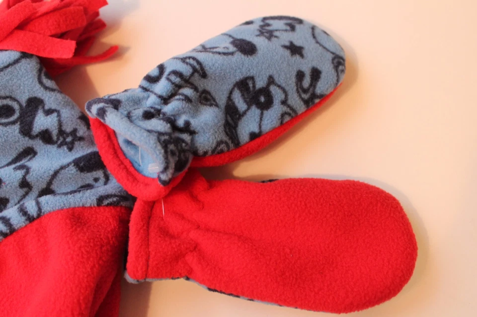 Conjunto de sombrero y mitones de lana azul y rojo Jumping Beans bebé niño 6-18 meses Foto 3 de 3