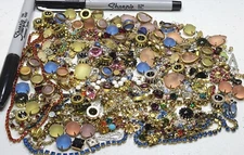 Vtg Mix Shape colors 1/2 Lb 500pc Swarovski Germany Japan Rhinestone N Settings