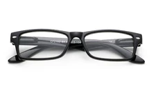 Clear Lens Glasses Black Simple Fake Smart Eyewear Spring Hinge Frame UV 100%