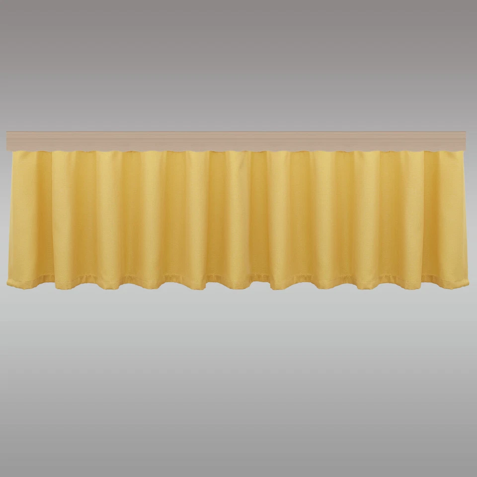 Querbehang Fanni in gelb uni mit Reihband Landhaus Fensterdeko 40 cm hoch - Bild 3 von 4