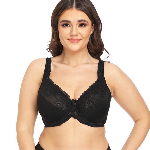 UK Ladies Bra Plus Size Full Cup Lace Underwire Embroidery Minimiser Firm Hold - Picture 9 of 39