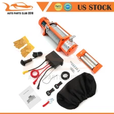 Electric Recovery Winch Towing 13500LBS Truck Trailer SUV Steel Cable Off Road