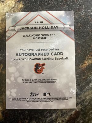 2023 Bowman Sterling Jackson Holliday Speckle Refractor Auto