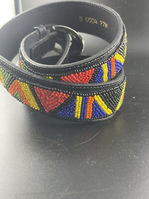 GINNIE JOHANSEN Leather Beaded women\'s belt black Multicolored‌‌‌‌ Ginnie Johansen Belt - Etsy main image 3
