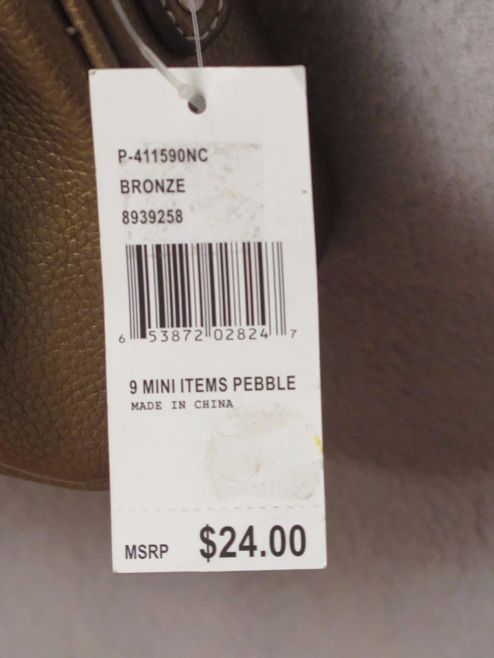 Bolso de hombro NINE & CO dorado de cuero sintético con cremallera bolsa exterior con cinturón nuevo con etiquetas Foto 4 de 4