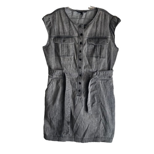 white house black market denim shirt dress Button Front Denim Dress