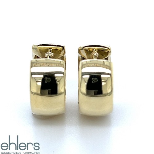 Creolen Diamanten 585er Gelbgold 14kt Gold Ohrschmuck Clips Herz Scharnier 1549 - Bild 8 von 12