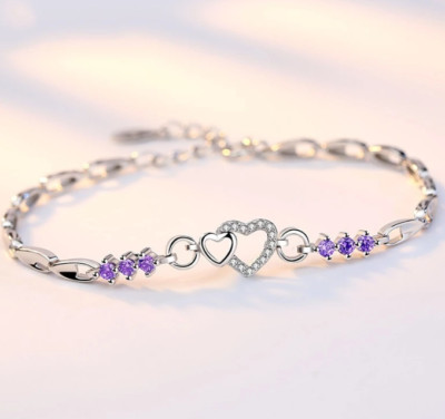 Armband Armkette 925 Herz Zirkon Sterling Silber Damen Schmuck
