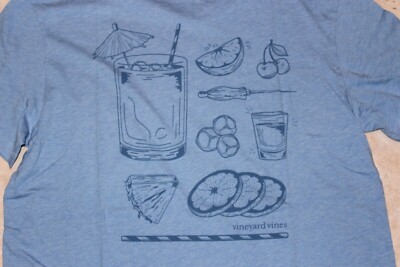 NWT Vineyard Vines Mens Large Island Time Rum SS Coastline Heather T-Shirt