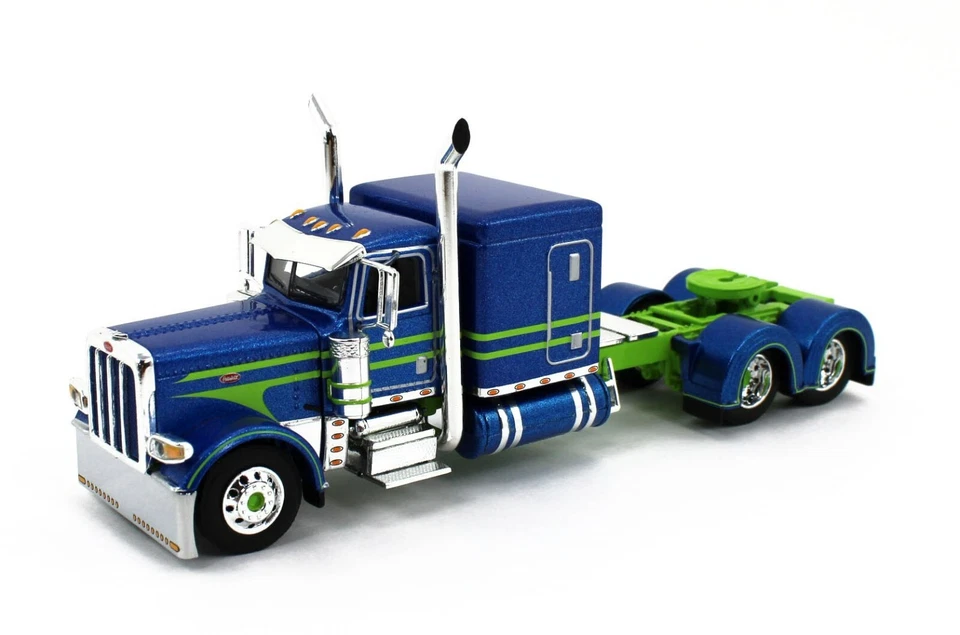 2023 DCP 1:64 *BLUE & GREEN* Peterbilt 389 63" Flattop w/WILSON GRAIN TRAILER - Image 4 of 4