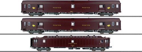 LS Models LS 40421 Wagens-Set Postwagen 3 teilig PTT braun SNCF Ep.IVHO 1:87 NEU | Zustand: Neu