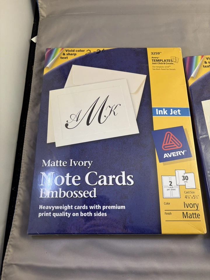 Tarjetas de notas en relieve Avery 30 con sobres 4 1/4 x 5 1/2 inyección de tinta #3259 2 paquetes Foto 3 de 4