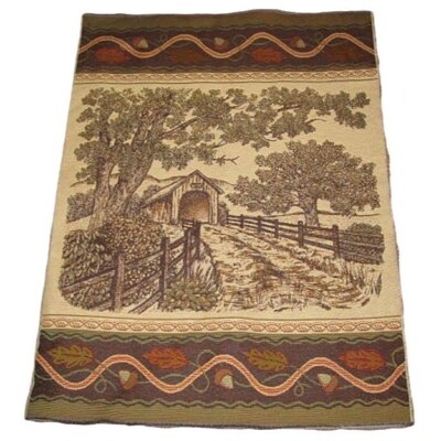 Acorn Gap Covered Bridge Crafters Tapestry Wall Hanging Fabric Remnant