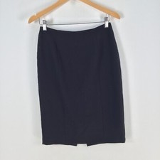 Basque womens skirt size 8 black pencil knee length zip 097718