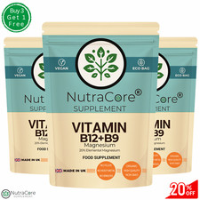 Folic Acid 400mcg+Vitamin B12 5000mcg Capsules-Tiredness & Fatigue-Vegan Caps