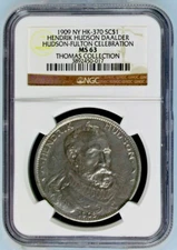 1909 NY HK-370 SO-CALLED DOLLAR HENDRIK HUDSON DAALER HUDSON-FULTON NGC MS 63
