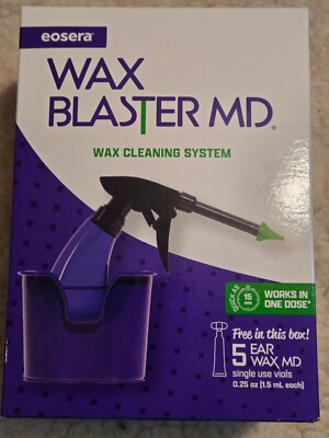 NEW Eosera Wax Blaster MD Wax Cleaning System 5 Ear Wax MD Vials