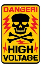 Danger High Voltage metal sign - Wall Decor - Man Cave - She Shed - Skull - Art