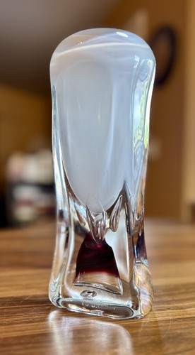 ADAM JABLONSKI Signed Studio Art Glass Vase Handblown Amethyst Core 1992 - Picture 9 of 24