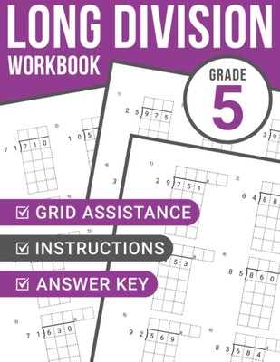 Long Division Workbook Grade 5: Math Practice Sheets for Kids Ages 10-11 | Witho