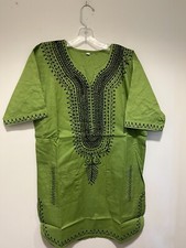 African clothing for men-Dashiki m-5X Green