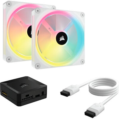 Corsair iCUE LINK QX140 RGB 140-mm-PWM-Lüfter, Gehäuselüfter, weiß