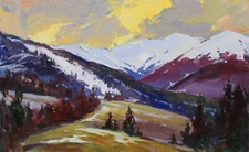 Mountains painting IMPRESSIONISM Original Oil on canvas by A. Onipchenko