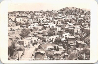 RPPC Nogales Sonora Mexico Birdseye View of the Town 1940s